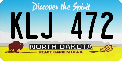 ND license plate KLJ472