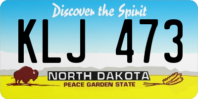 ND license plate KLJ473