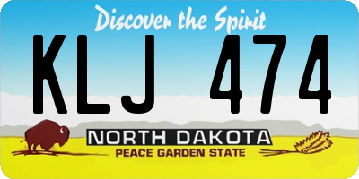 ND license plate KLJ474