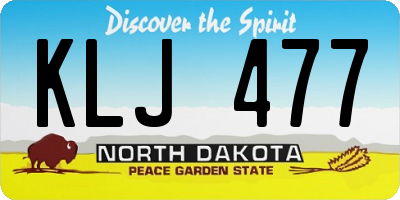 ND license plate KLJ477