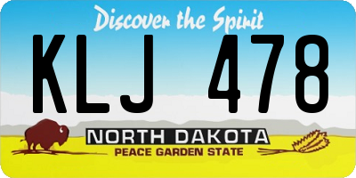 ND license plate KLJ478