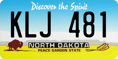 ND license plate KLJ481