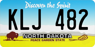 ND license plate KLJ482