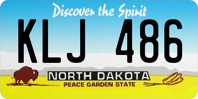 ND license plate KLJ486