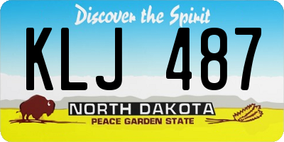 ND license plate KLJ487