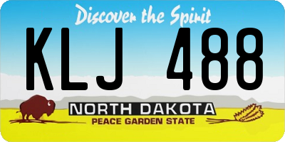 ND license plate KLJ488