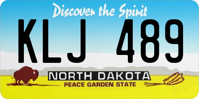 ND license plate KLJ489