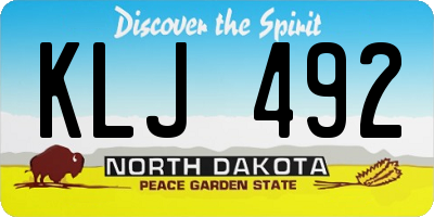 ND license plate KLJ492