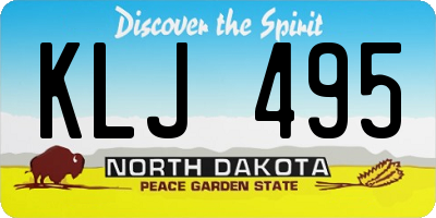 ND license plate KLJ495