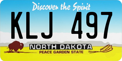 ND license plate KLJ497