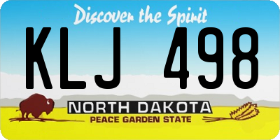 ND license plate KLJ498
