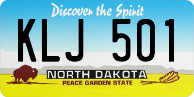 ND license plate KLJ501
