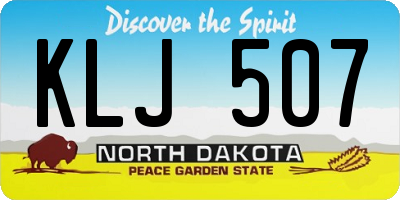 ND license plate KLJ507