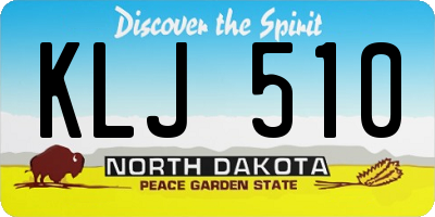 ND license plate KLJ510