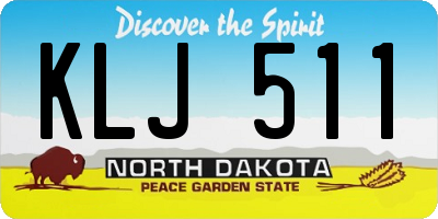 ND license plate KLJ511
