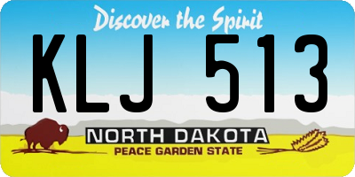 ND license plate KLJ513