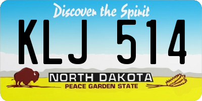 ND license plate KLJ514