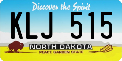 ND license plate KLJ515
