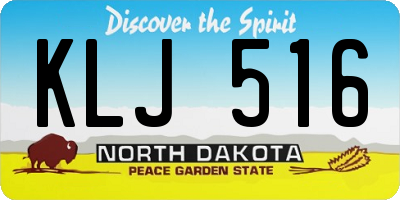 ND license plate KLJ516