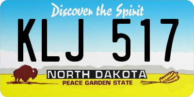 ND license plate KLJ517