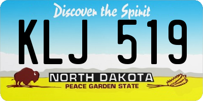 ND license plate KLJ519