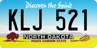 ND license plate KLJ521
