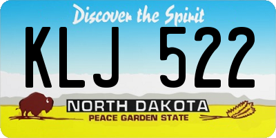 ND license plate KLJ522