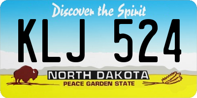 ND license plate KLJ524