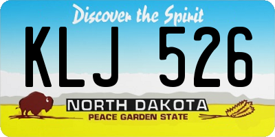 ND license plate KLJ526