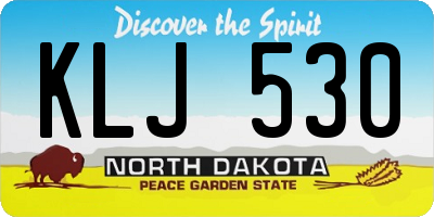 ND license plate KLJ530