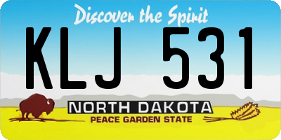 ND license plate KLJ531