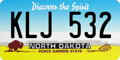ND license plate KLJ532