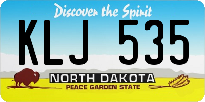 ND license plate KLJ535