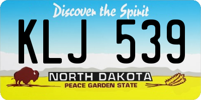 ND license plate KLJ539