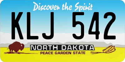 ND license plate KLJ542