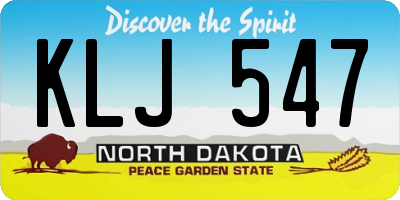 ND license plate KLJ547