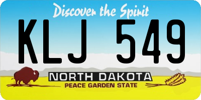 ND license plate KLJ549