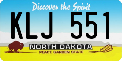 ND license plate KLJ551