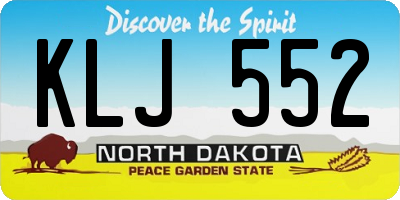 ND license plate KLJ552