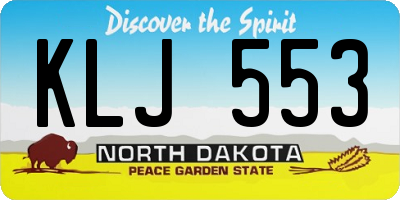 ND license plate KLJ553