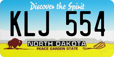 ND license plate KLJ554