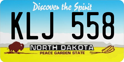 ND license plate KLJ558