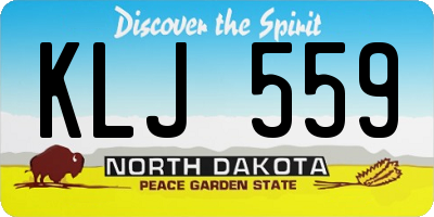 ND license plate KLJ559