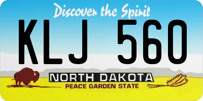 ND license plate KLJ560