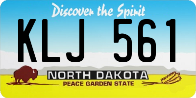 ND license plate KLJ561