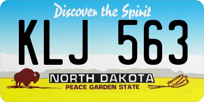 ND license plate KLJ563