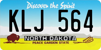 ND license plate KLJ564