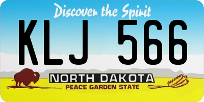 ND license plate KLJ566