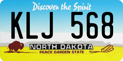 ND license plate KLJ568
