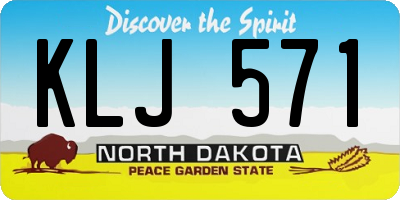 ND license plate KLJ571